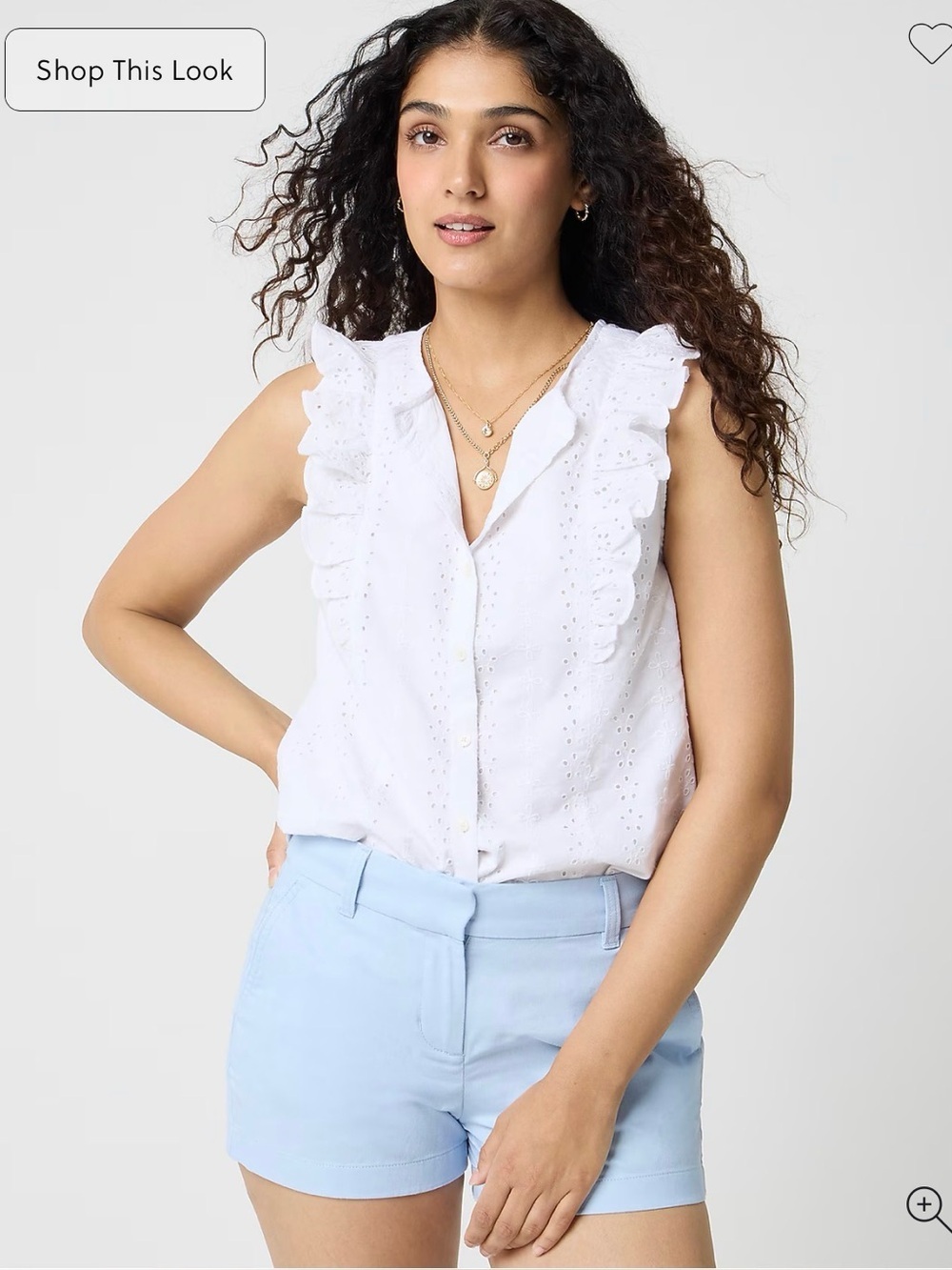 J crew Eyelet flutter-sleeve top xxl